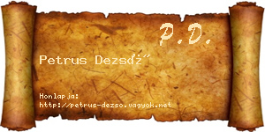 Petrus Dezső névjegykártya