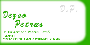 dezso petrus business card